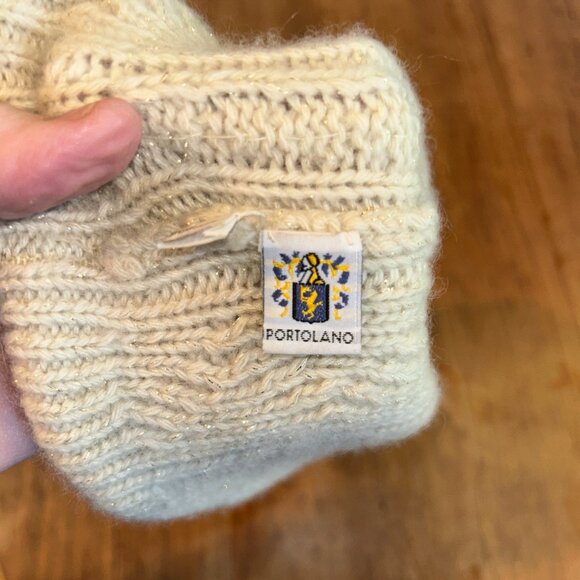 Portolana Cashmere Hat, Tan, Cables, Gold Flecks - Picture 6 of 6